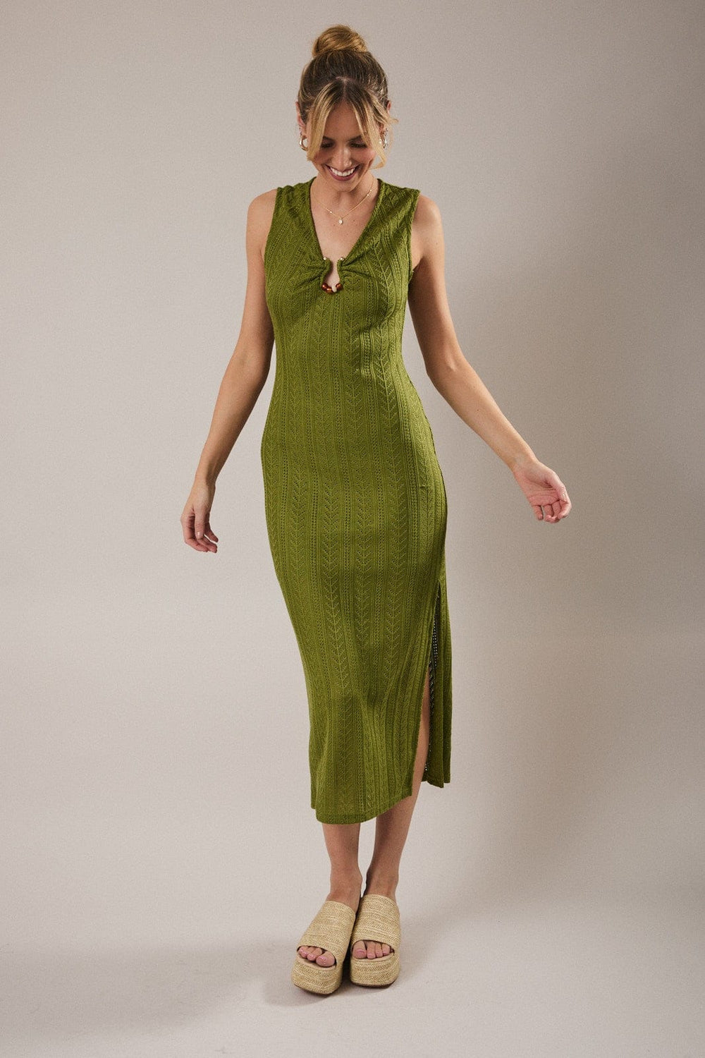 keyhole maxi dress Eliana Keyhole Maxi Dress Olive / S