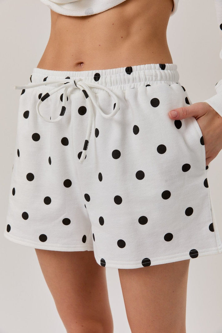 Sunday Edition Loungewear White / Black Dot / S Sophie High Rise Polka Dot Sweatshorts