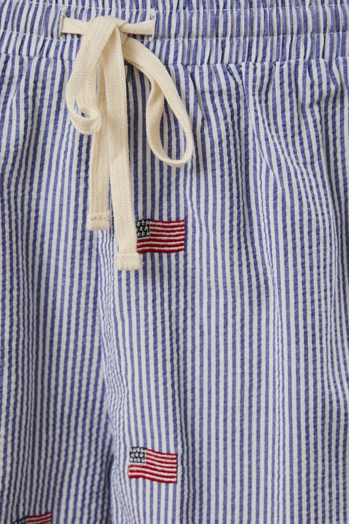 Sunday Edition Shorts Stripe Flag Embroidered Shorts
