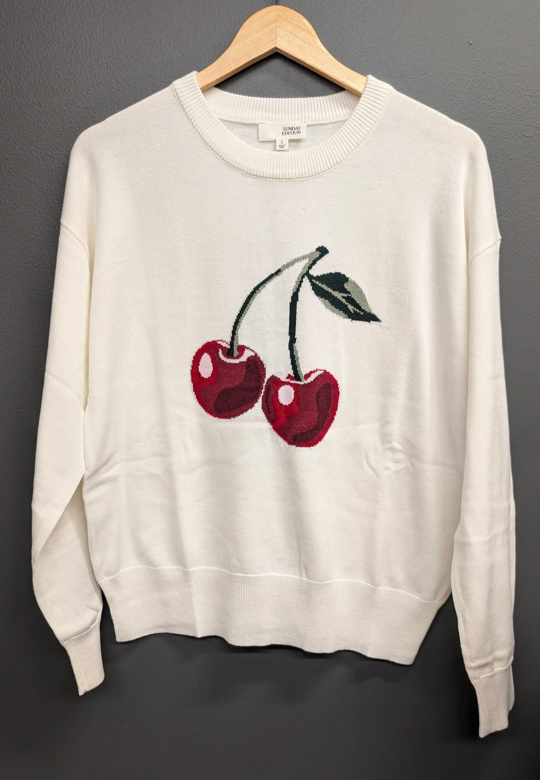Sunday Edition Sweater White / S Adriana Cherry Sweater