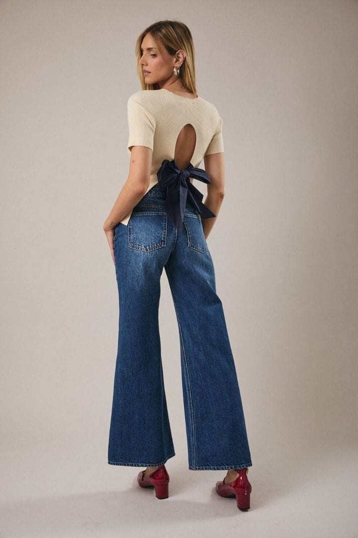 Sunday Edition Top Malani Back Tie Knit Top