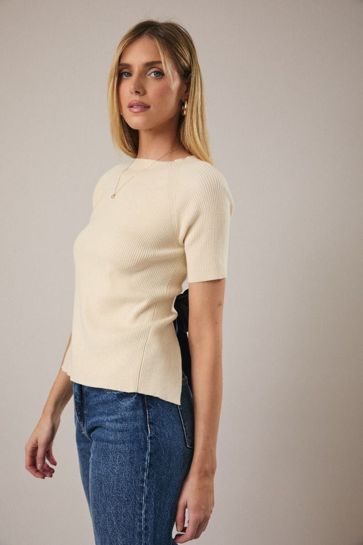 Sunday Edition Top Malani Back Tie Knit Top