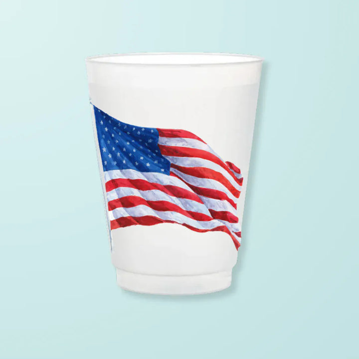 Taylor Paladino Drinkware American Flag Frosted Cup Set - 8 Pack