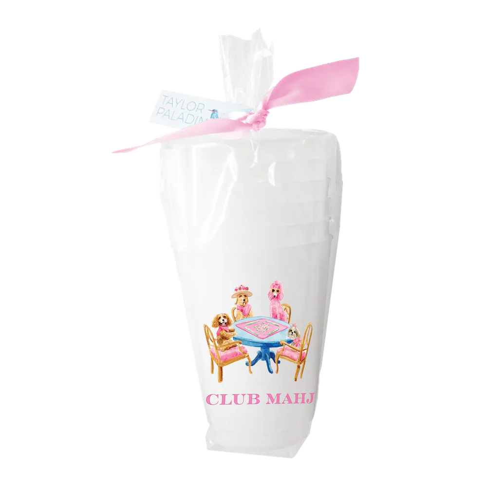 Taylor Paladino Drinkware Mahjong Dogs Frosted Cup Set - 8 Pack