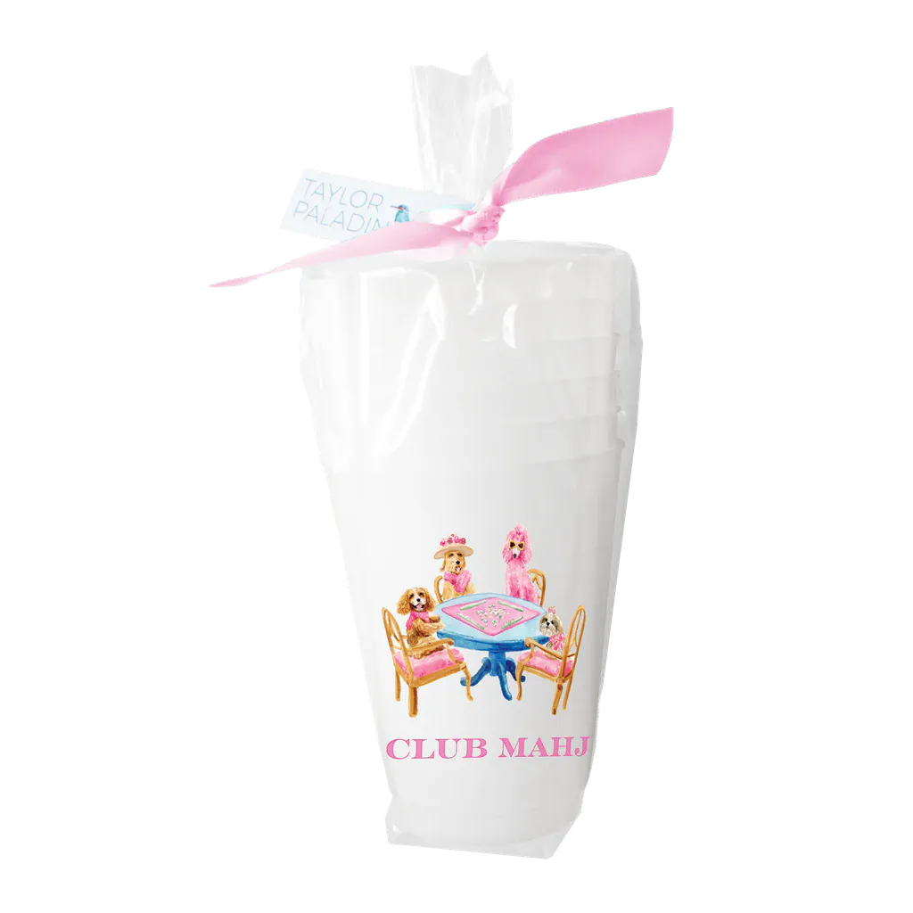 Taylor Paladino Drinkware Mahjong Dogs Frosted Cup Set - 8 Pack