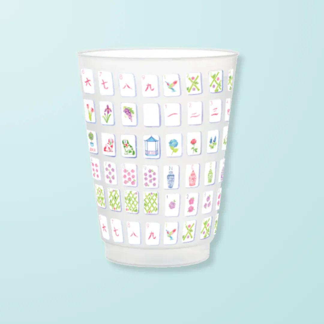 Taylor Paladino Drinkware Mahjong Tiles Frosted Cup Set - 8 Pack