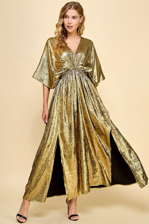 TCEC Dress Gold / S Lainey Metallic Maxi Dress
