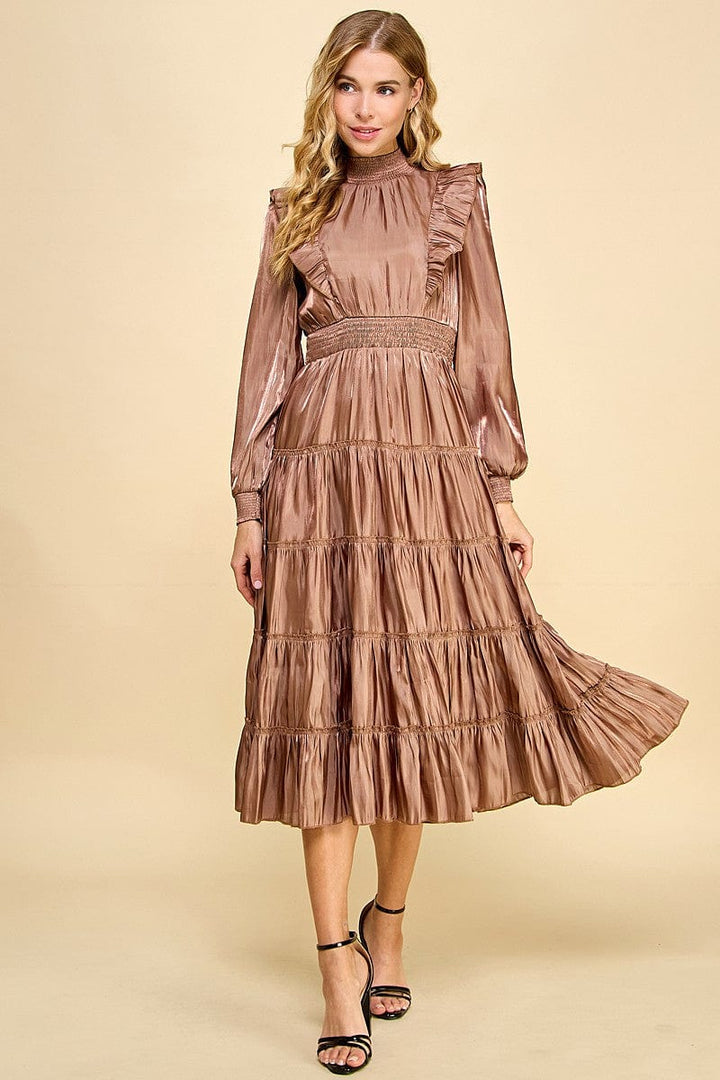 TCEC Dress Mocha / S Gemma Tiered Ruffle Dress