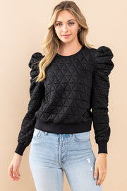 TCEC Top Black / S Camille Quilted Top