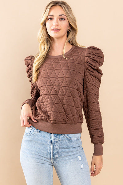 TCEC Top Chocolate / S Camille Quilted Top