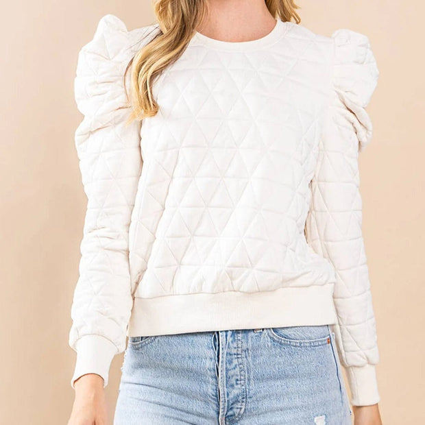 TCEC Top Cream / S Camille Quilted Top