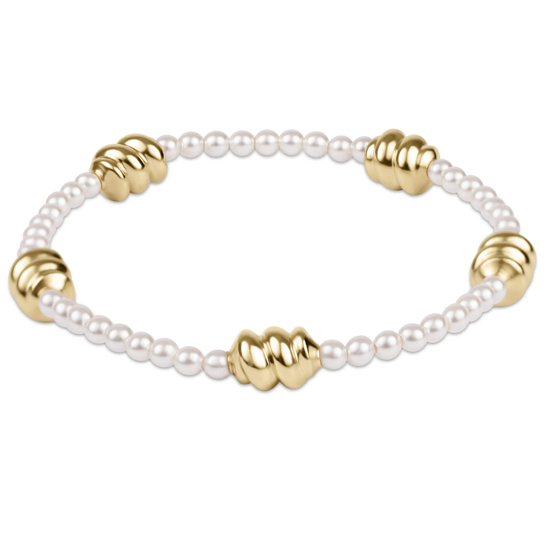Teal Poppy Admire Gold 3mm Pearl Bracelet
