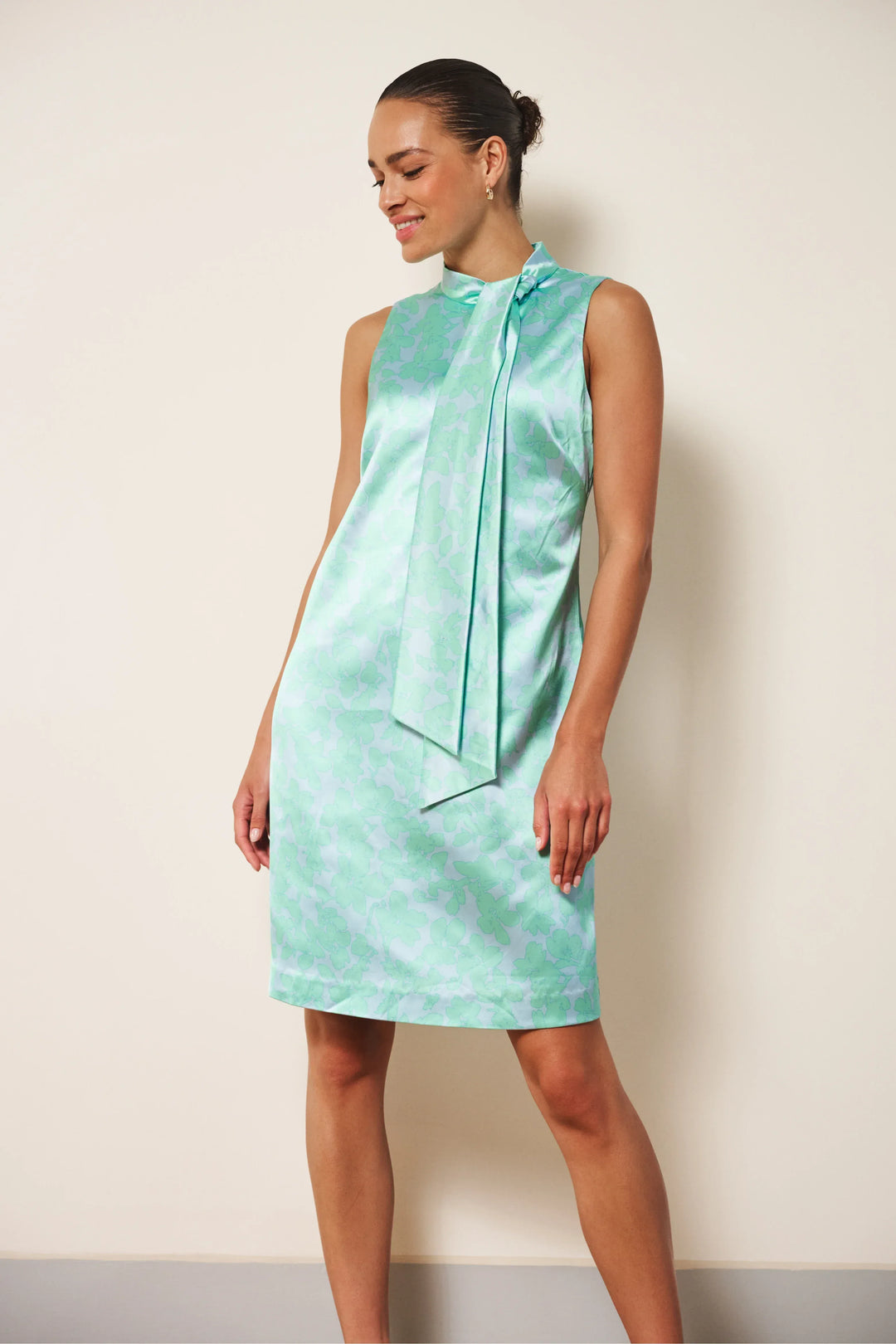 Teal Poppy Dress Daylight Print / 4 Stella Knot Detail Dress