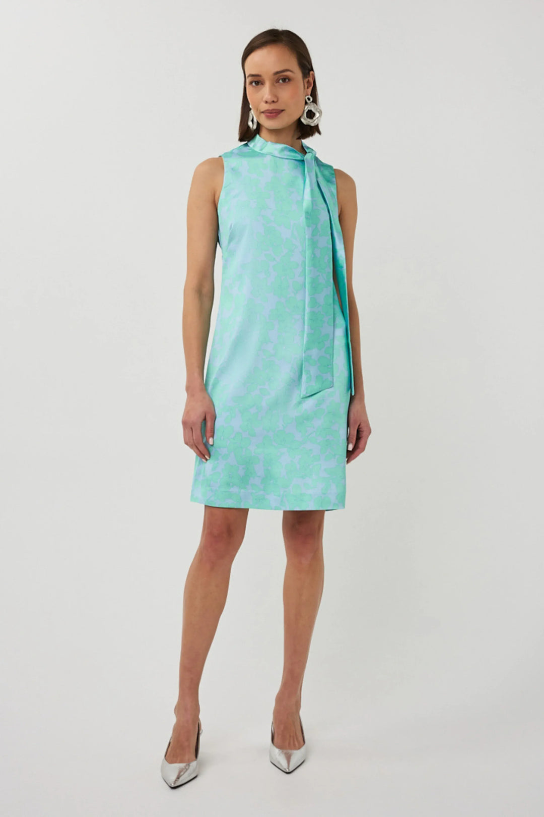 Teal Poppy Dress Stella Knot Detail Dress