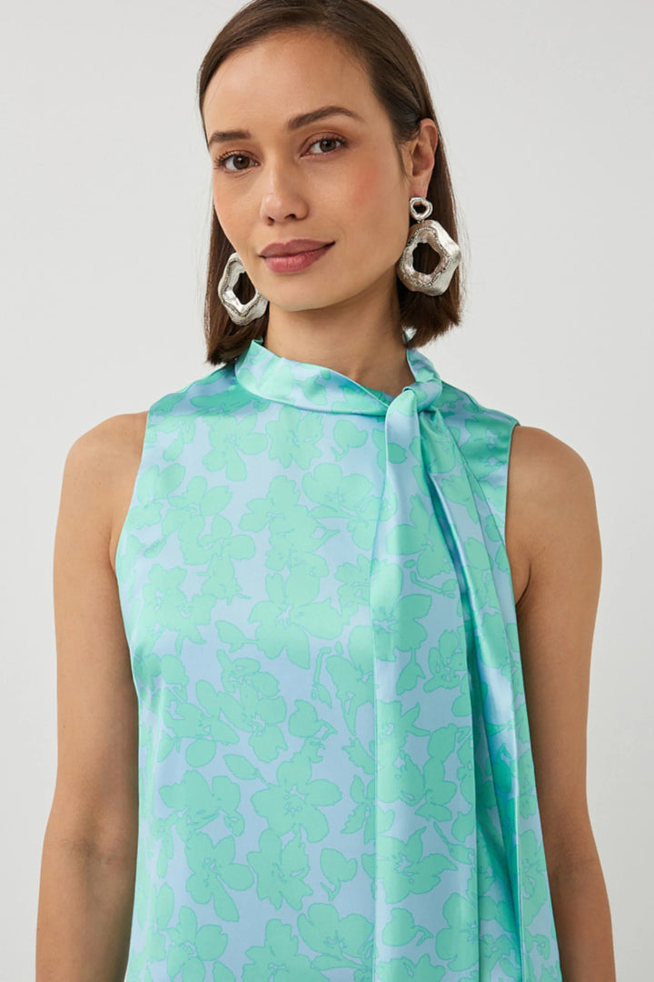 Teal Poppy Dress Stella Knot Detail Dress