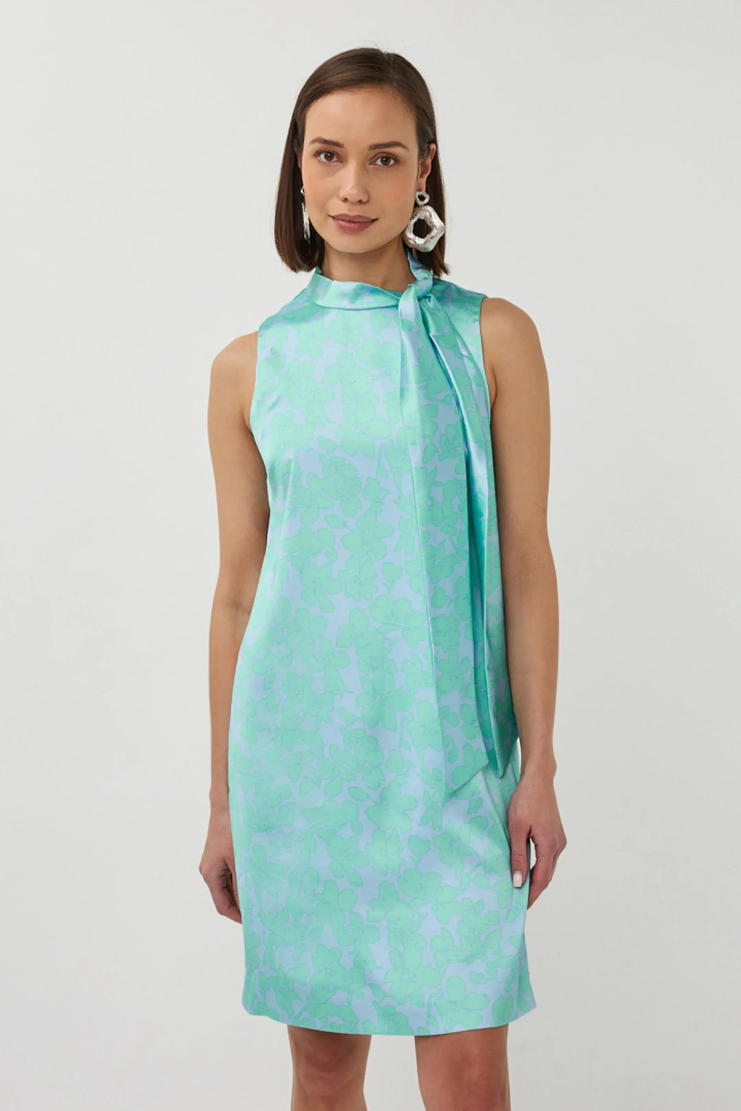 Teal Poppy Dress Stella Knot Detail Dress