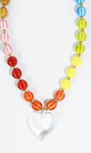 Teal Poppy Happy Heart Necklace