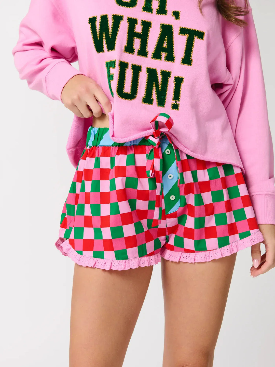 Teal Poppy Loungewear Multi / S Checkered Boxer Short