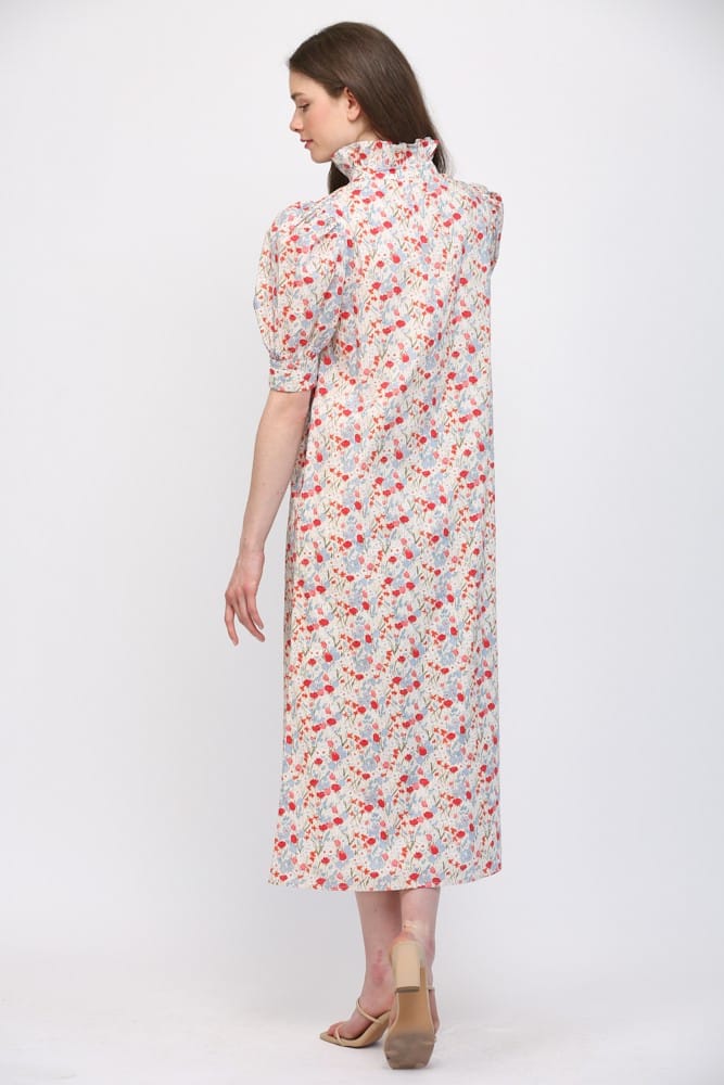 Teal Poppy Maxi Dress Della Floral Print Maxi Dress