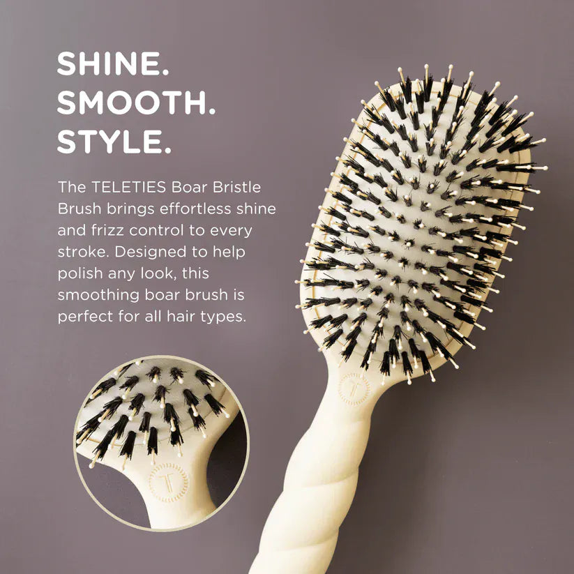 Teleties Beauty Care Boar Bristle Hair Brush