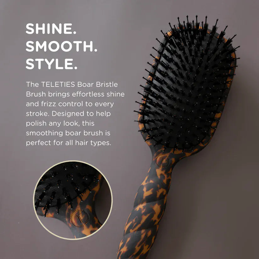 Teleties Beauty Care Boar Bristle Hair Brush