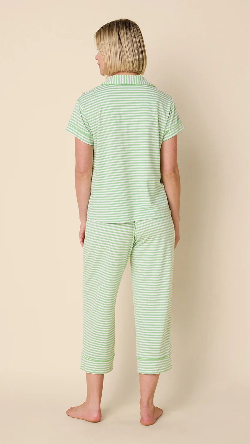 The Cat's Pajamas PJ Set Essential Stripe Pima Knit Capri Set