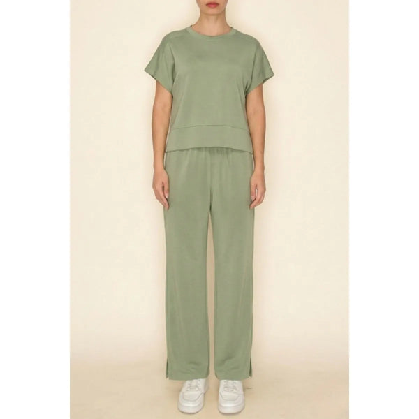 The Greii Loungewear Sage Green / S Leyla Straigh-Leg Pants