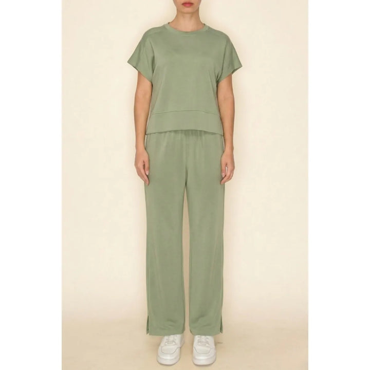 The Greii Loungewear Sage Green / S Leyla Straigh-Leg Pants