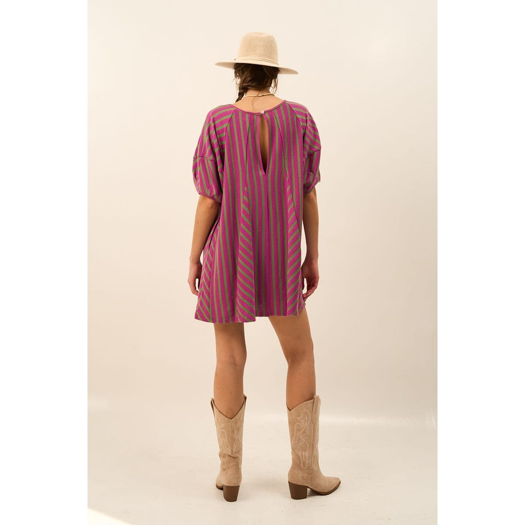 The Greii Mini Dress Siena Western Striped Tunic Dress