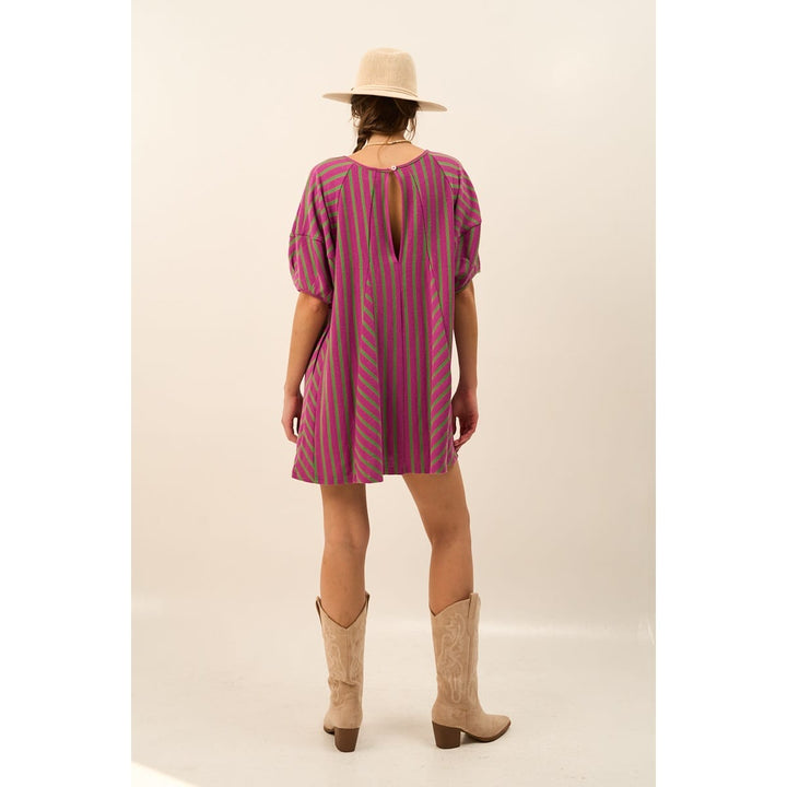 The Greii Mini Dress Siena Western Striped Tunic Dress