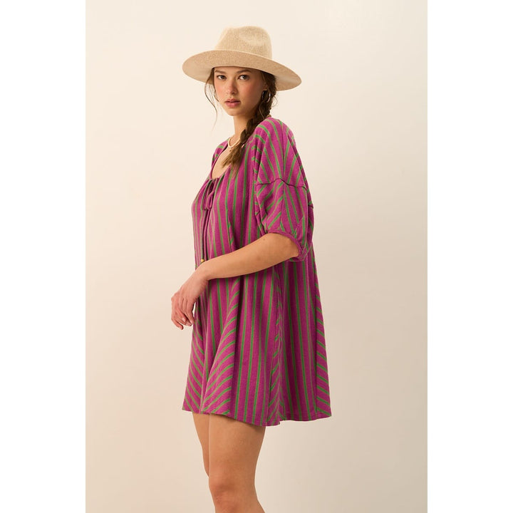The Greii Mini Dress Siena Western Striped Tunic Dress