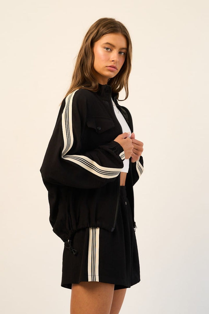 The Greii Set Elani Sporty Stripe Zip Set