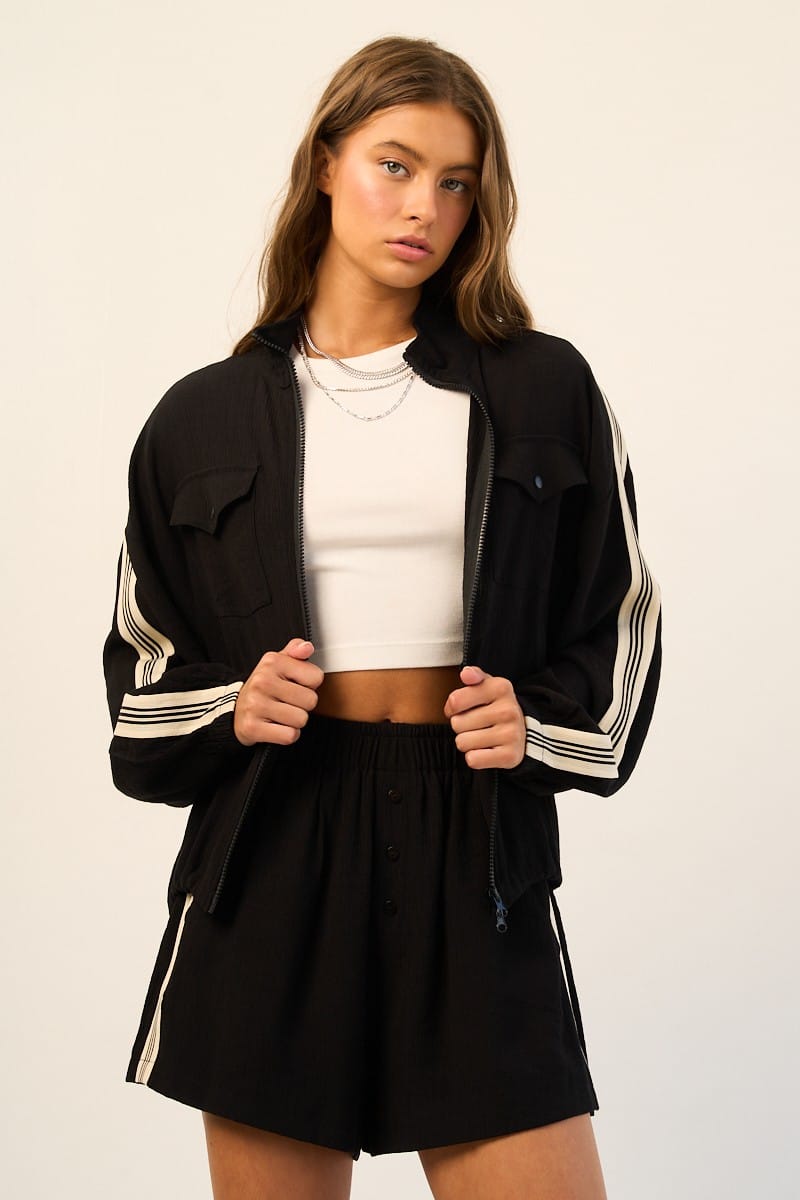 The Greii Set Elani Sporty Stripe Zip Set