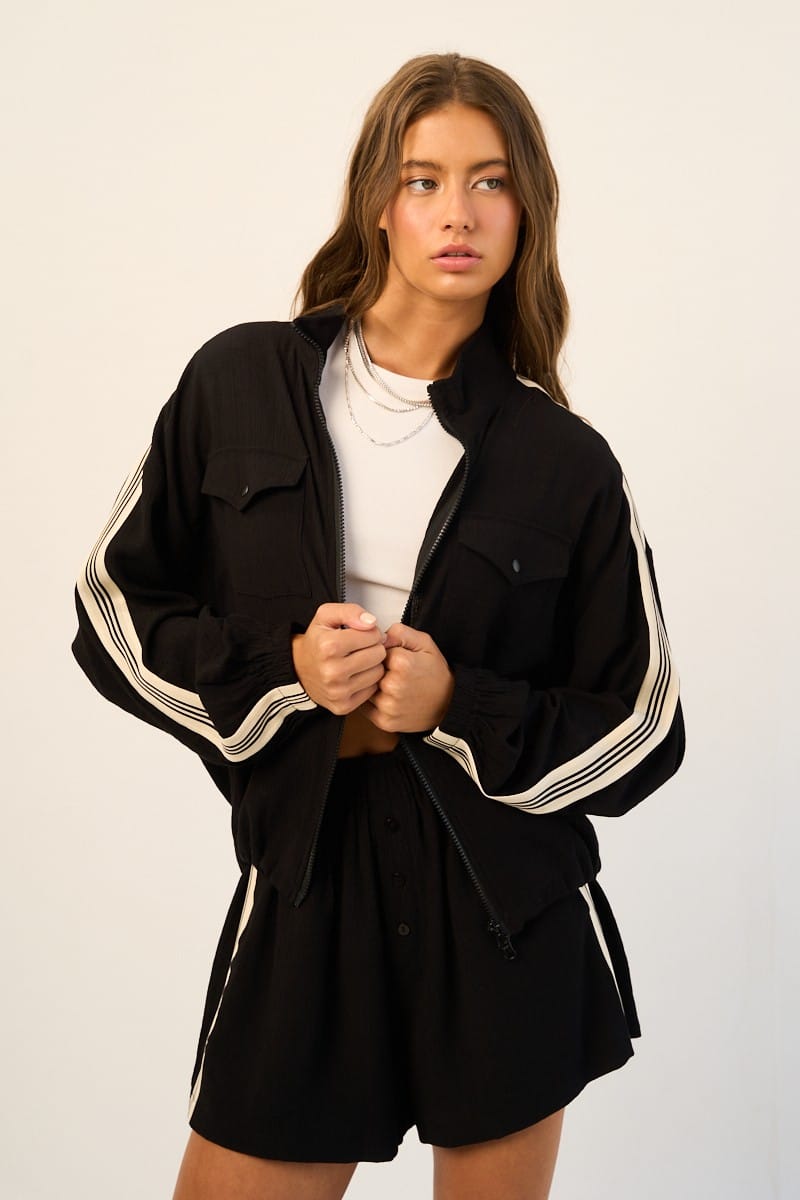 The Greii Set Elani Sporty Stripe Zip Set