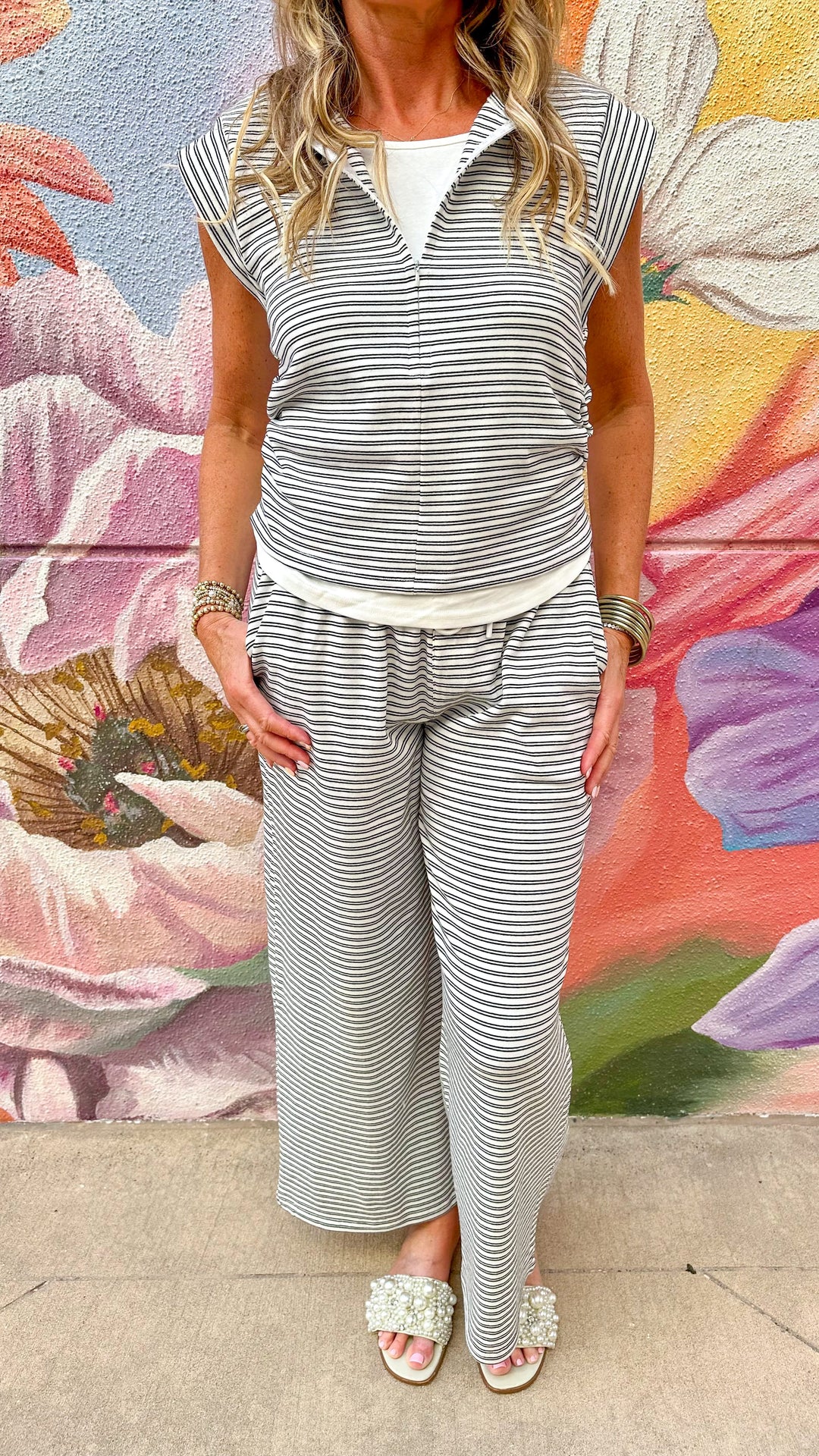 The Greii Set Sloan Striped Mini Zip Set