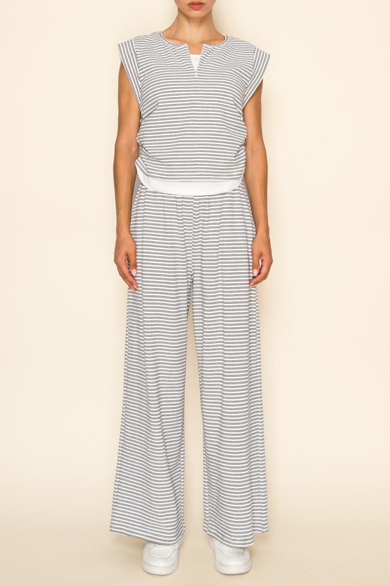 The Greii Set White / S Sloan Striped Mini Zip Set