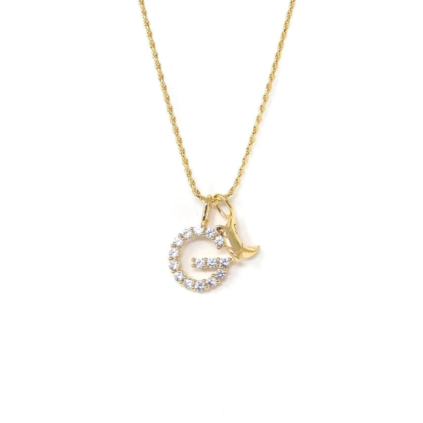 The Sis Kiss Necklace Gold Skinny Cable Chain Necklace | Threader Charm Necklace
