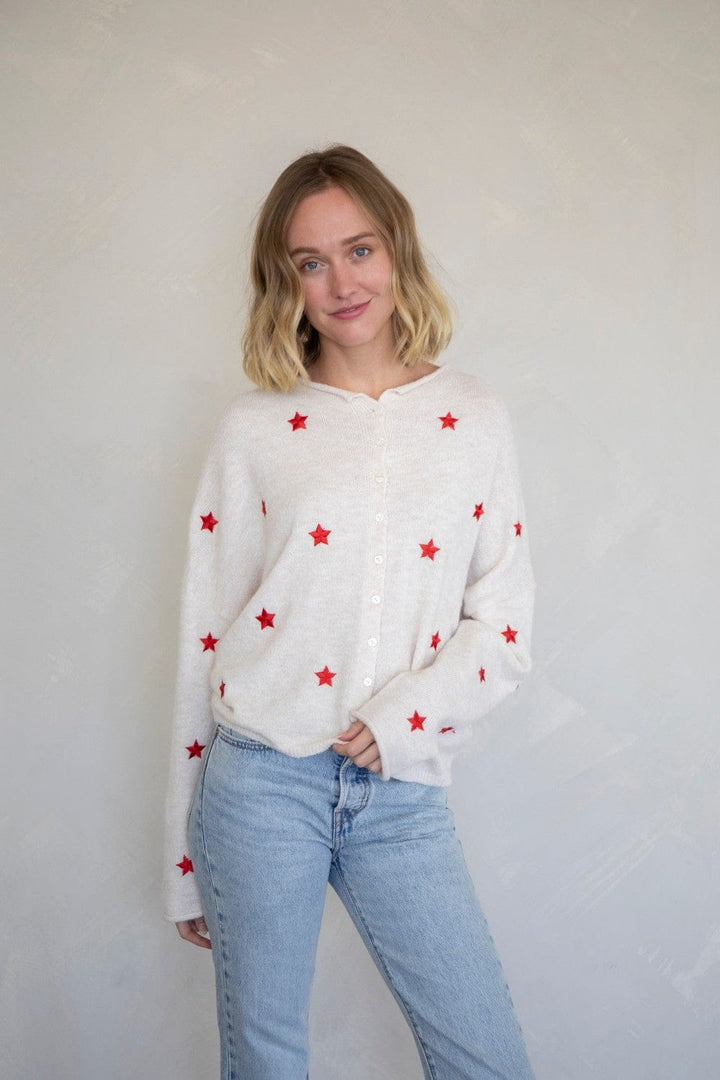 Things Between Cardigan Cream / Red / S Piper Cardigan