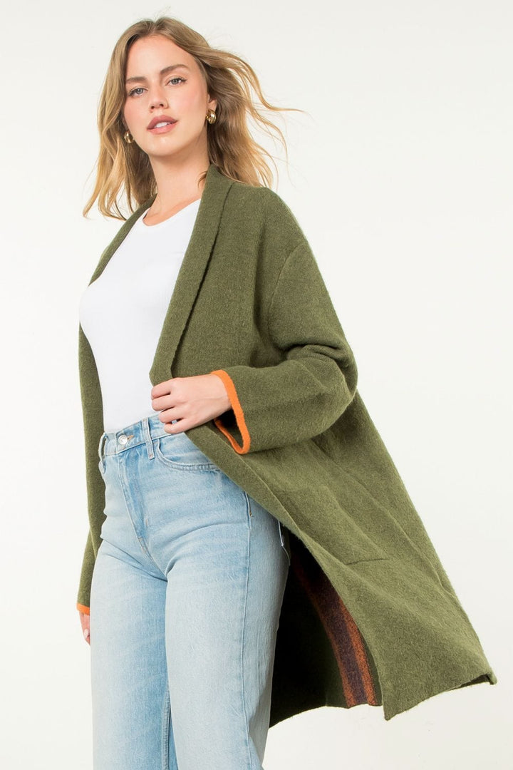 THML Cardigan Olive / XS Helena Midi Cardigan