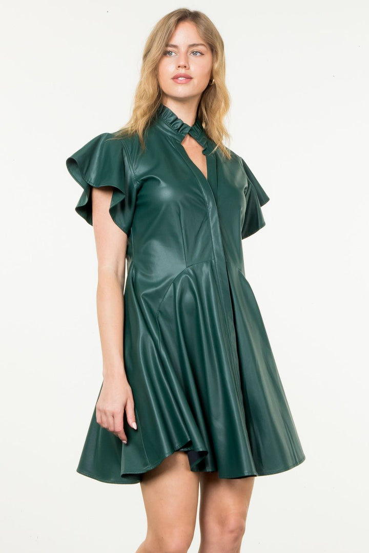 THML Dress Alanna Flutter Leather Dress