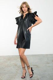 THML Dress Aspen Smocked Leather Dress