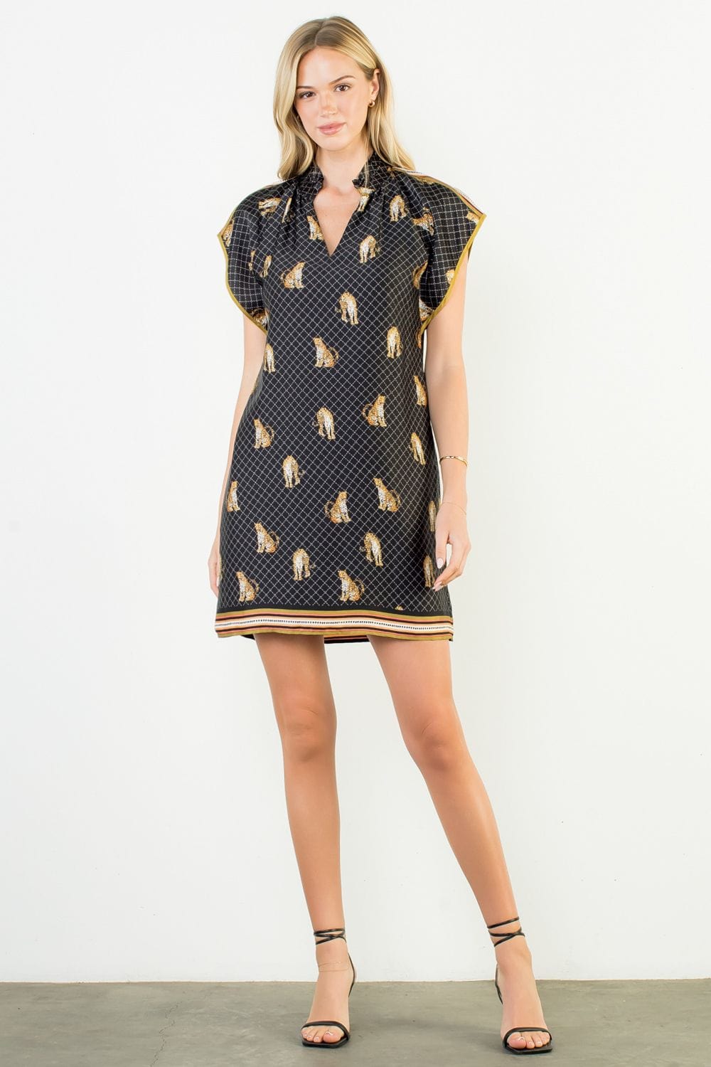 THML Dress Black / XS Natalia Leopard Dress
