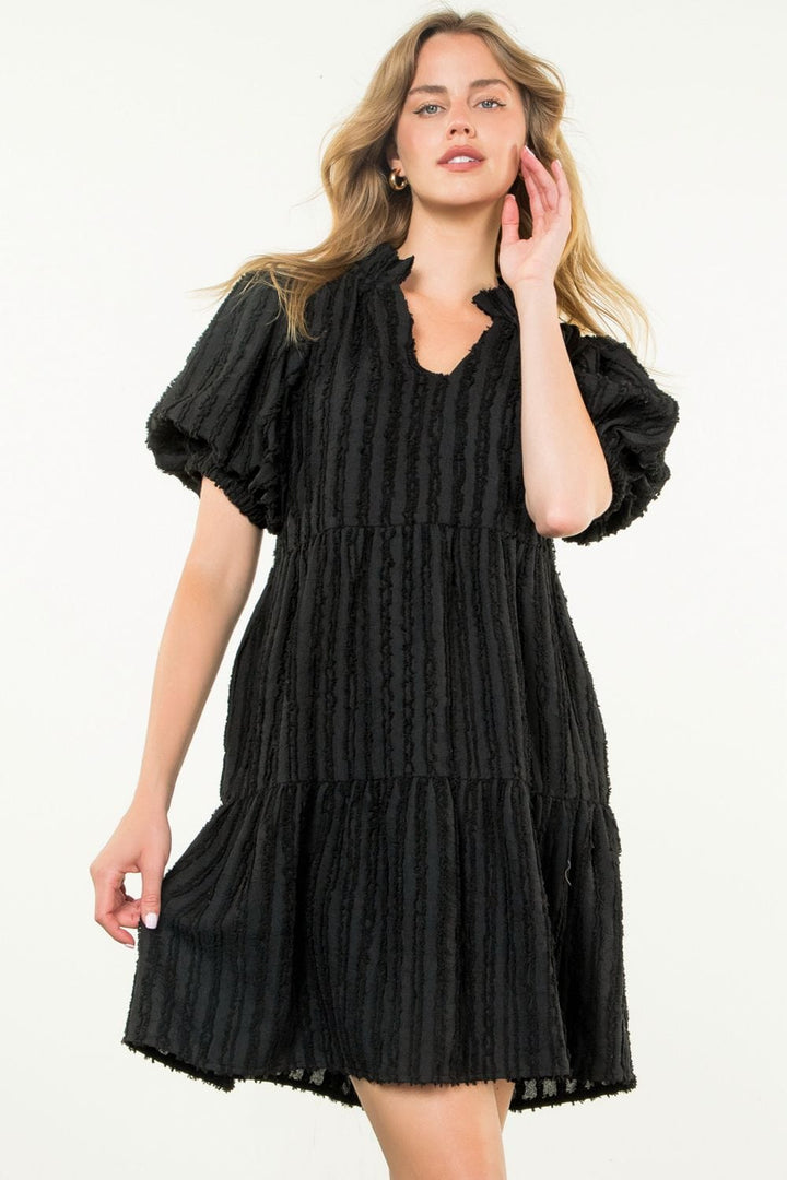 THML Dress Black / XS Tiana Puff Sleeve Dress