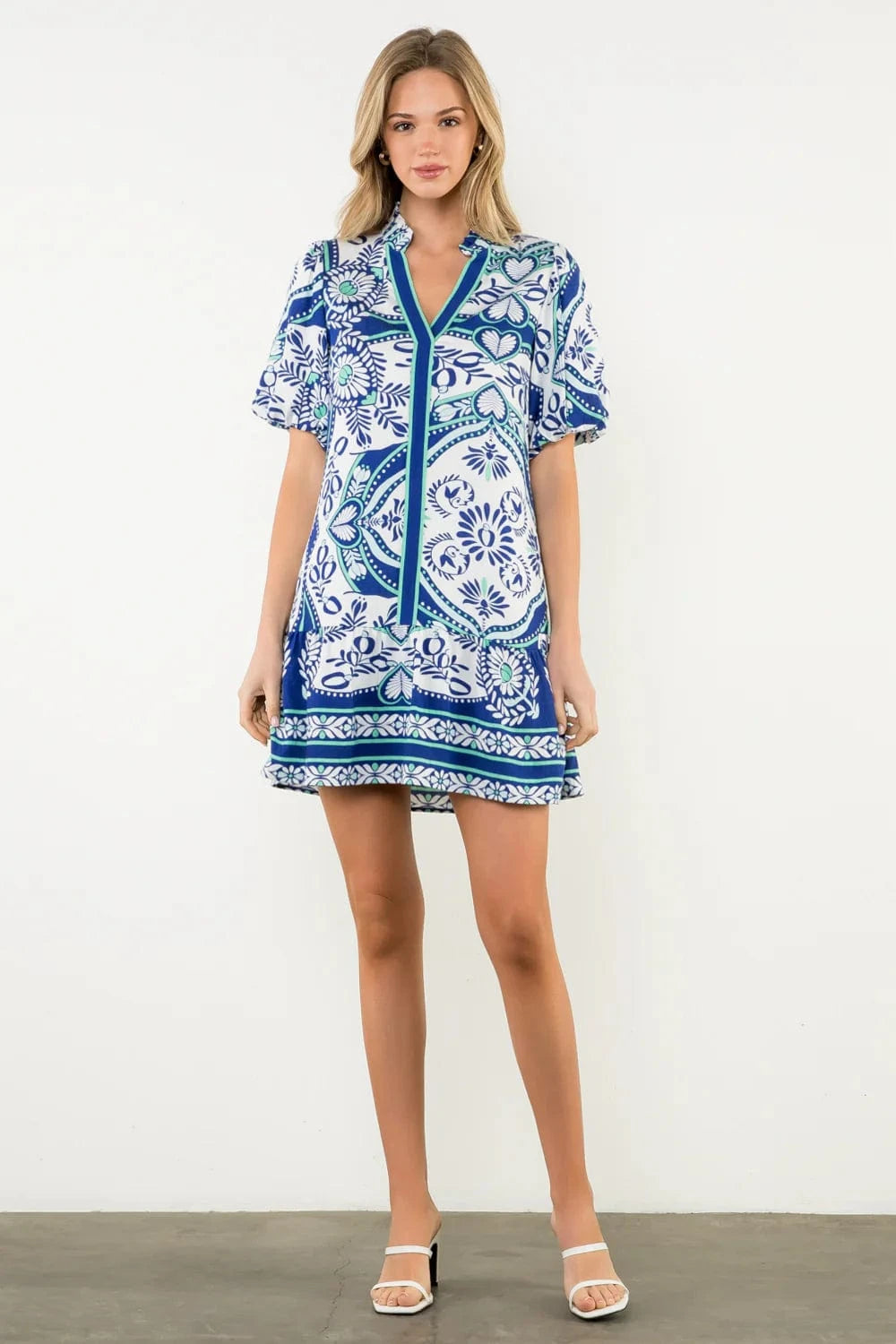 THML Dress Blue / XS Hailey Tiered Dress