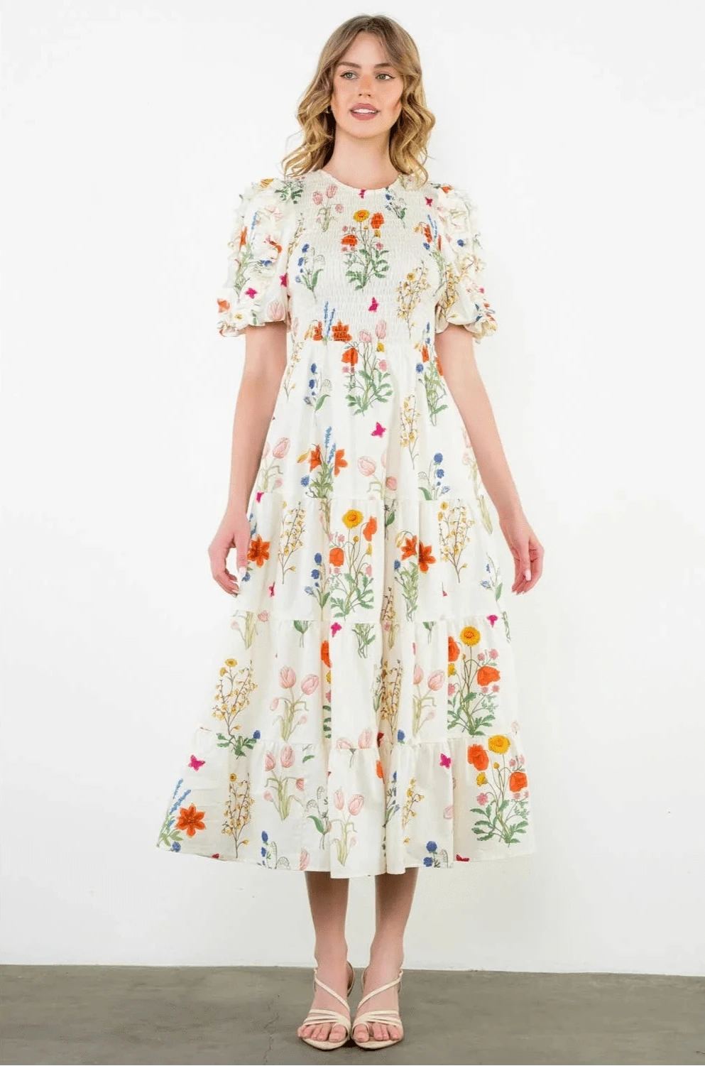 THML Dress Cream / XS Bonnie Floral Dress
