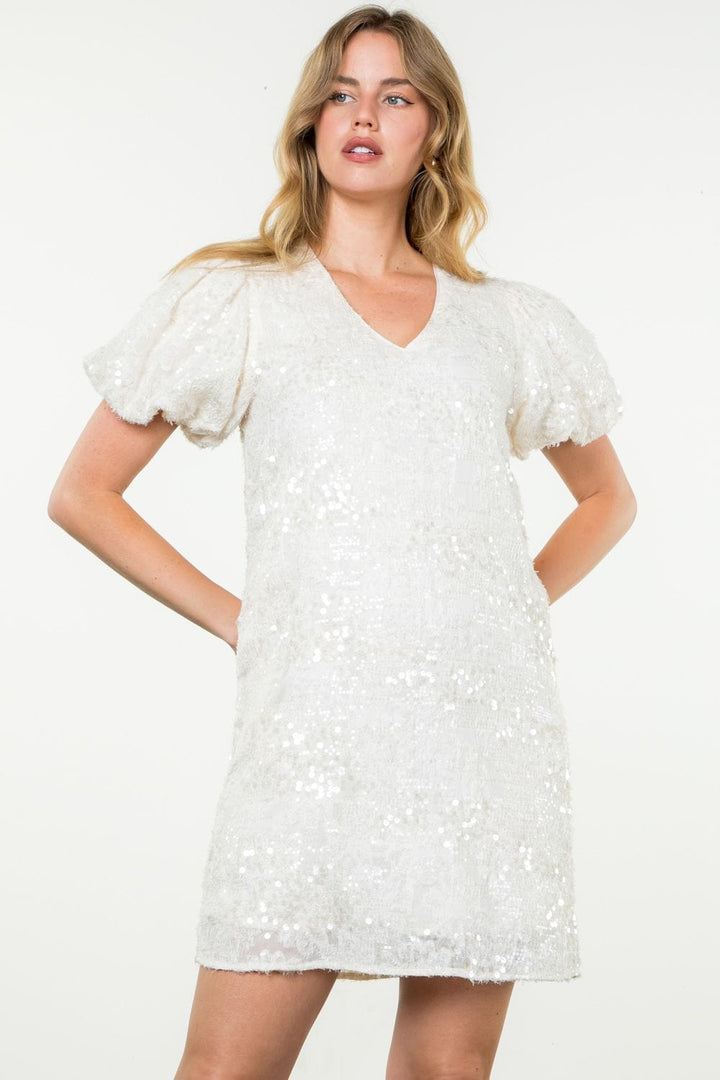 THML Dress Cream / XS Martha Sequin Dress