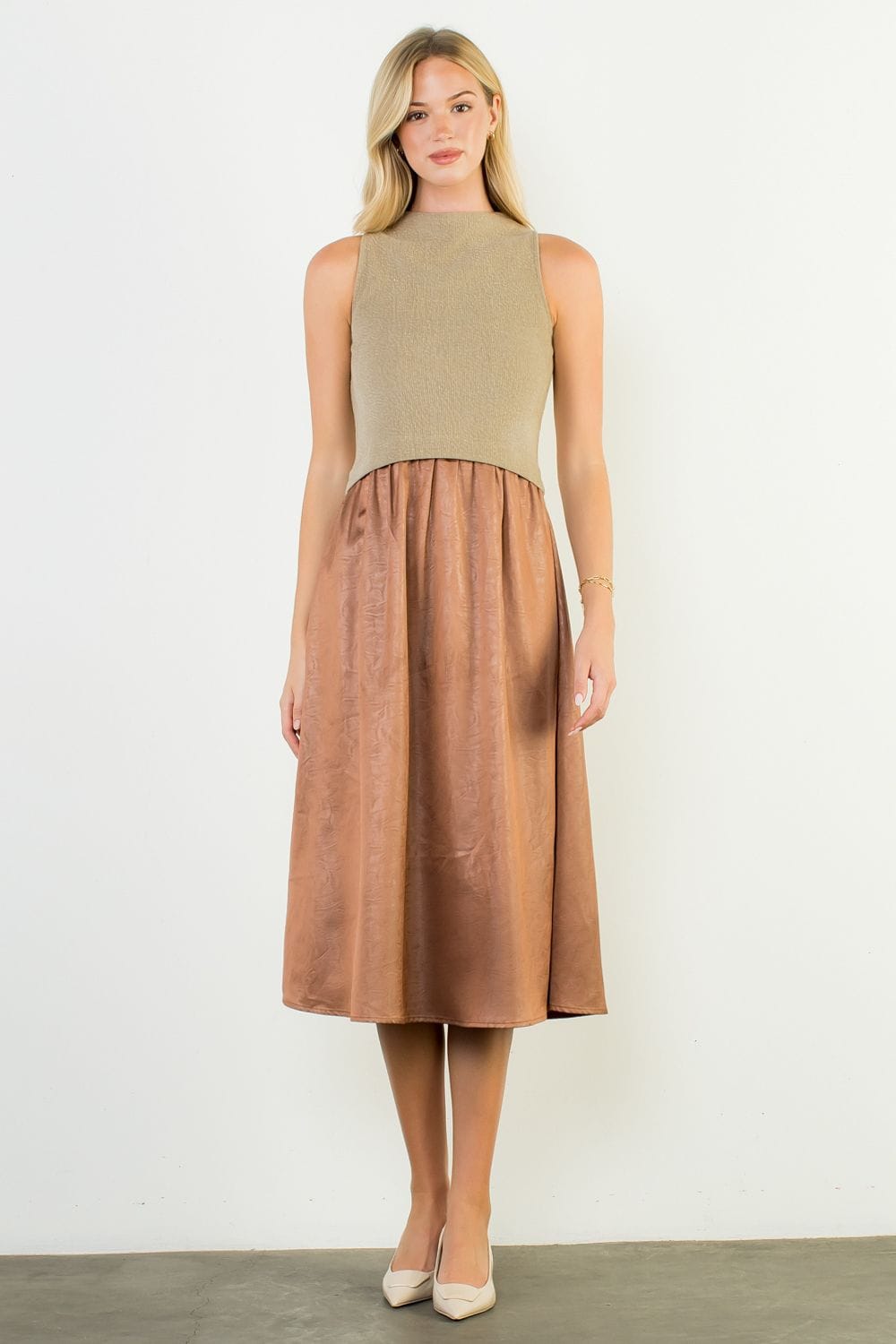 THML Dress Eleanor Mixed Media Dress