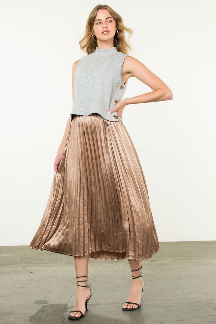 THML Dress Heather Gray / XS Thalia Pleated Skirt Dress