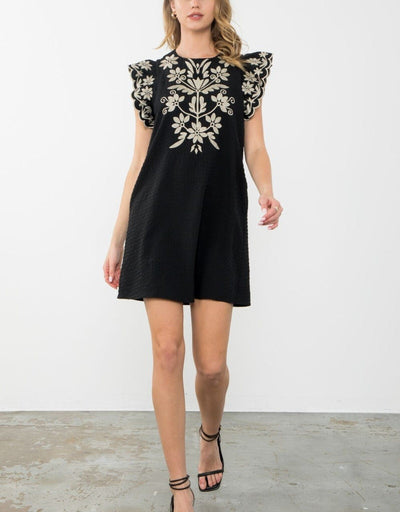 THML Dress Ime Embroidered Ruffle Dress