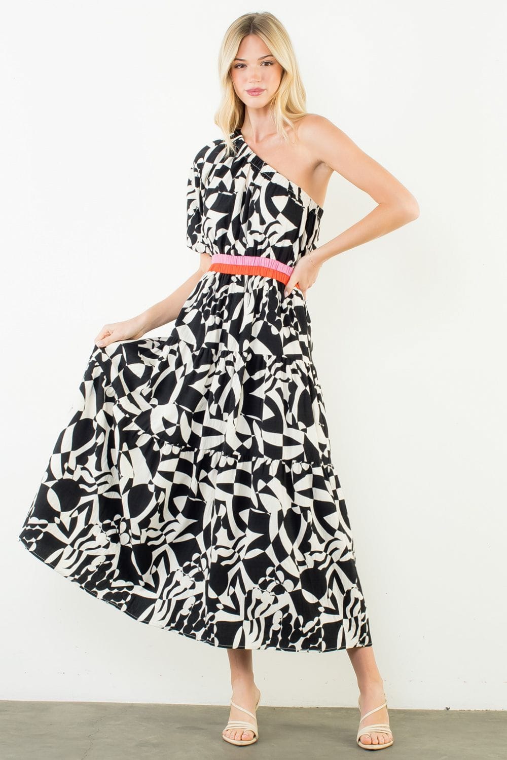 THML Dress Mary One Shoulder Maxi Dress